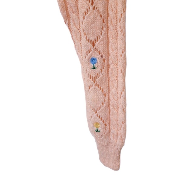 Zara Pink Floral Embroidered Cropped Cardigan - Picture 11 of 16